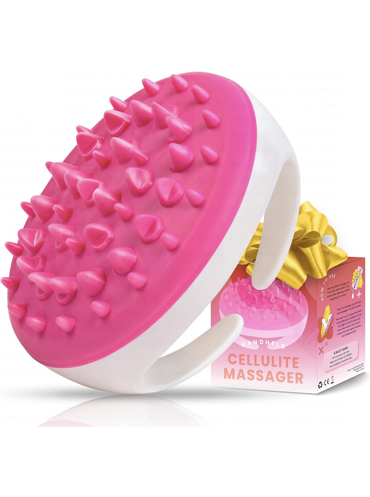 Pink silicone cellulite body massager